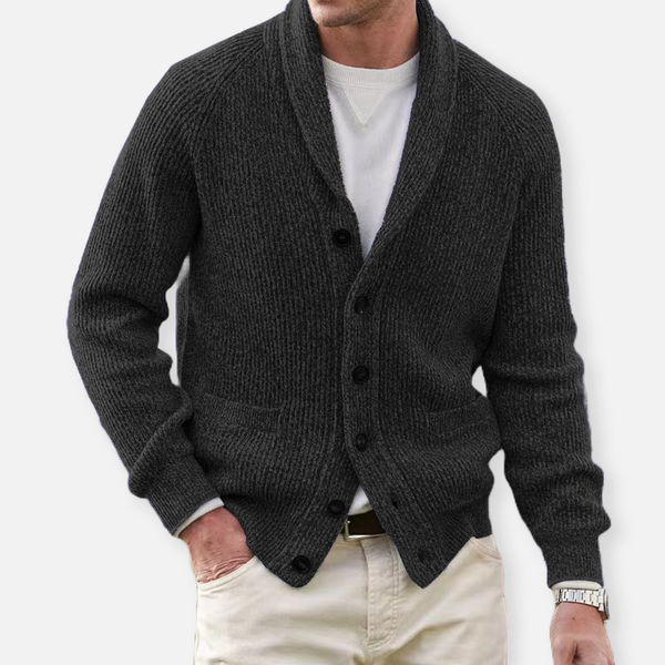 Bekväm långärmad stickad cardigan