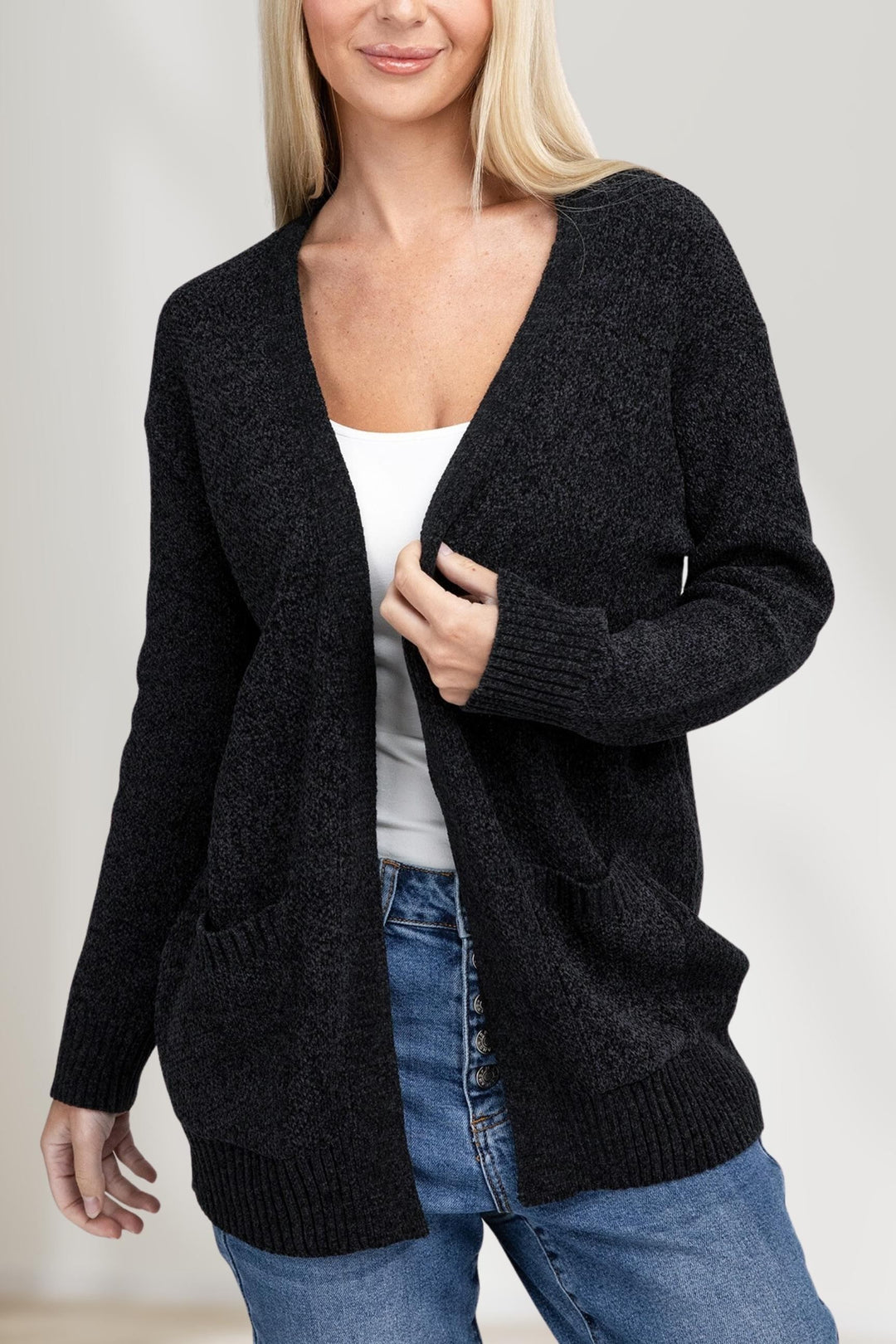 Bekväm Öppen Framsvett Sweater Cardigan för Alla Tillfällen