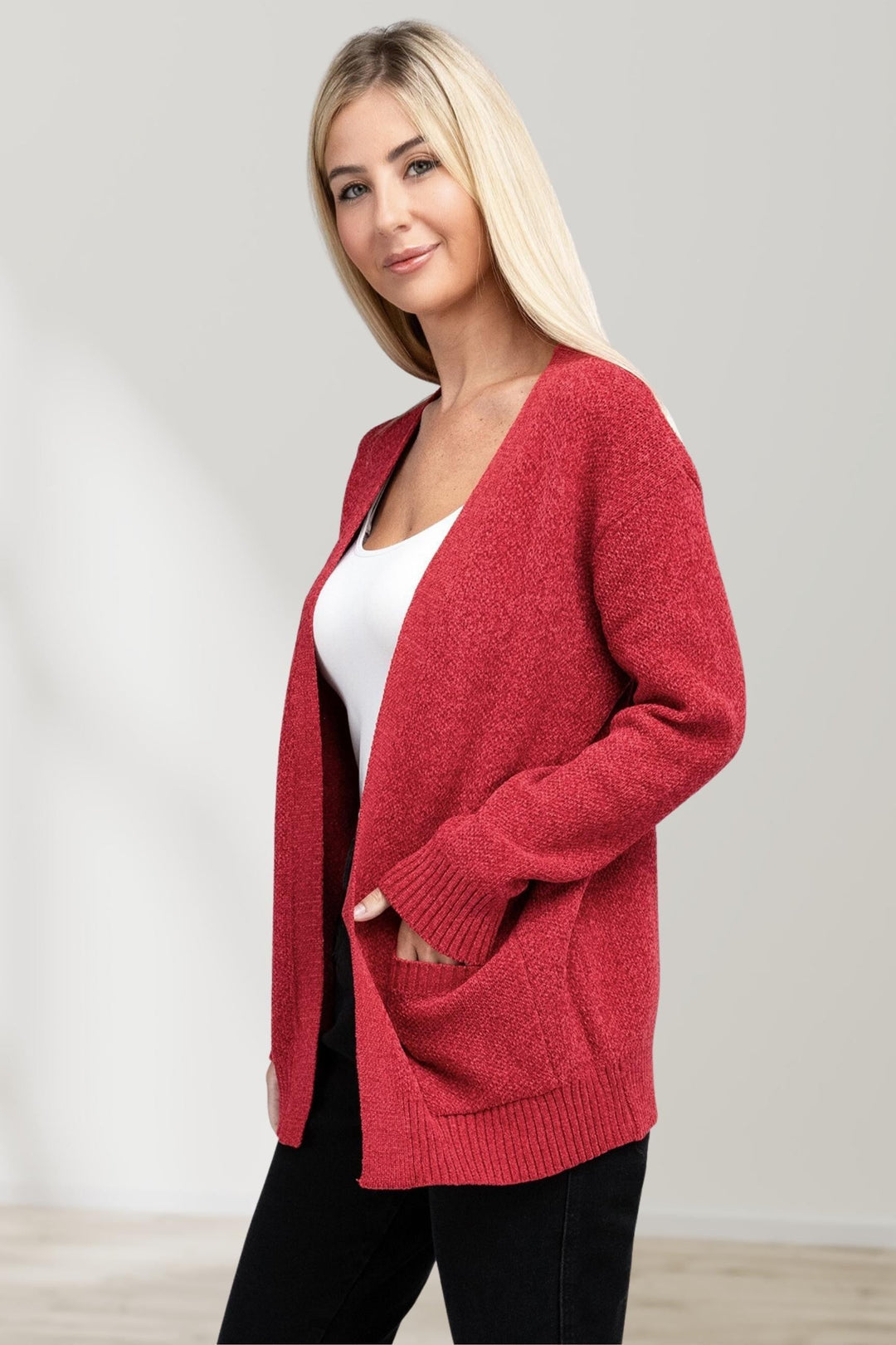 Bekväm Öppen Framsvett Sweater Cardigan för Alla Tillfällen