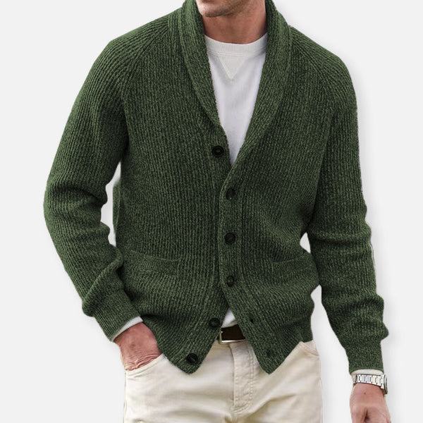 Bekväm långärmad stickad cardigan