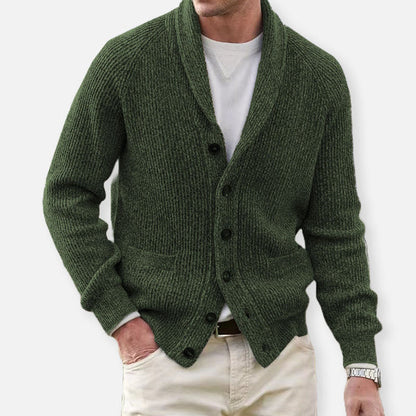 Bekväm långärmad stickad cardigan