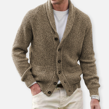 Bekväm långärmad stickad cardigan