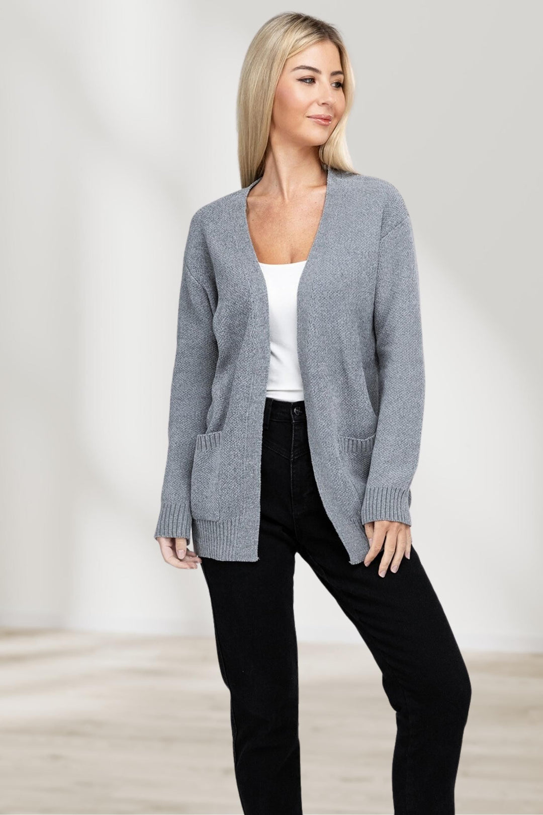 Bekväm Öppen Framsvett Sweater Cardigan för Alla Tillfällen